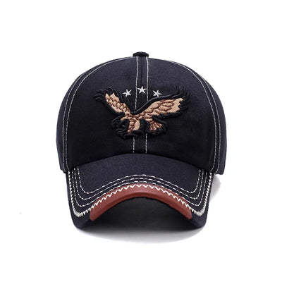 Unisex 3D Eagle Embroidery Baseball Cap Adjustable Polyester Sun Protection