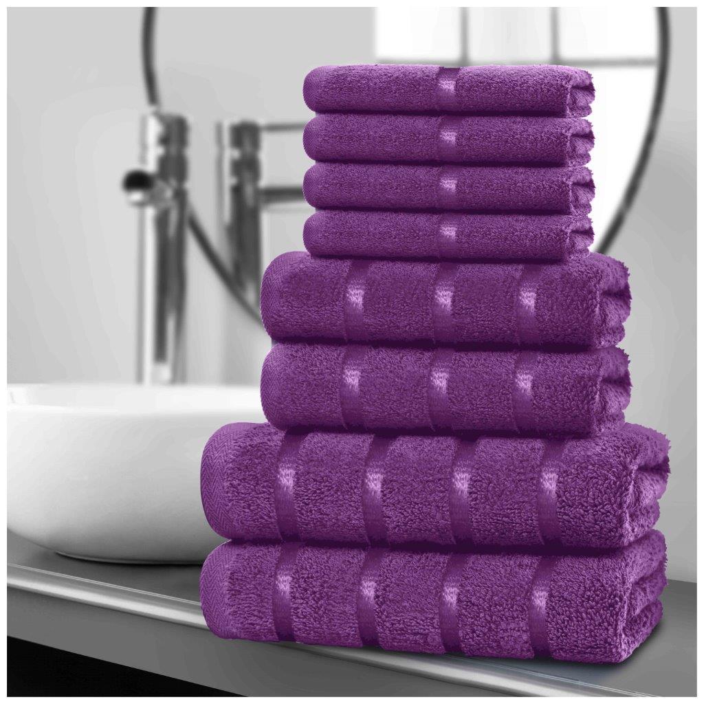 8‑Piece Egyptian Cotton Towel Set | Boston Design | Quick Dry