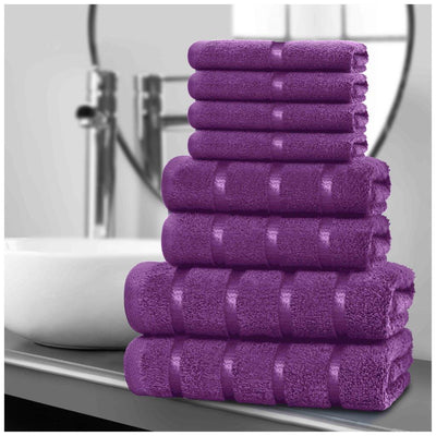 8‑Piece Egyptian Cotton Towel Set | Boston Design | Quick Dry