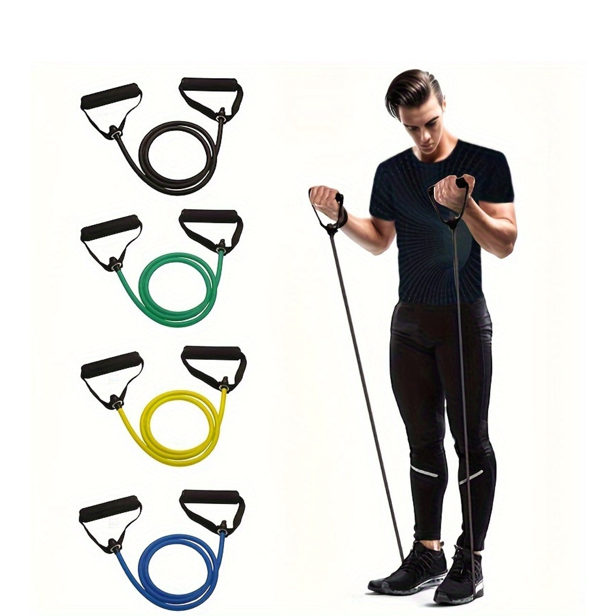 5‑Level Resistance Bands with Handles Home Workouts | UK Delivery
