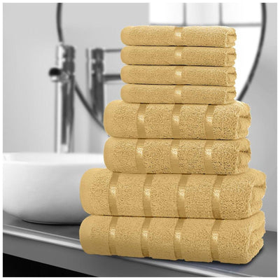 8‑Piece Egyptian Cotton Towel Set | Boston Design | Quick Dry