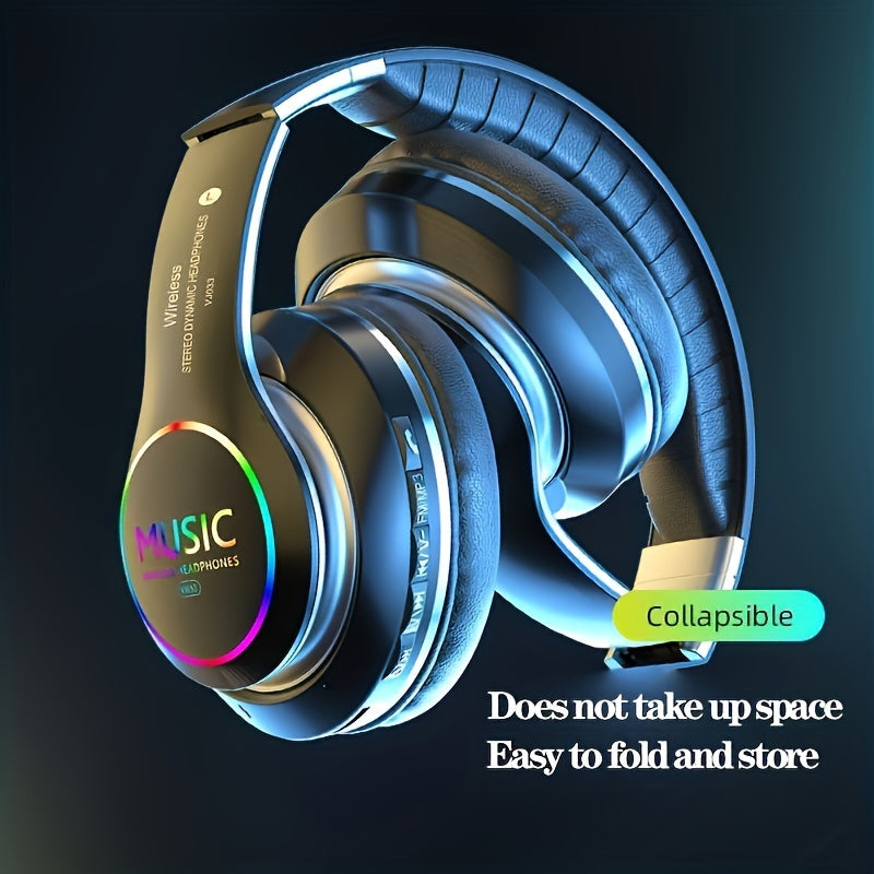 Wireless Foldable Headphones with Deep Bass, Mic & 3.5mm Jack