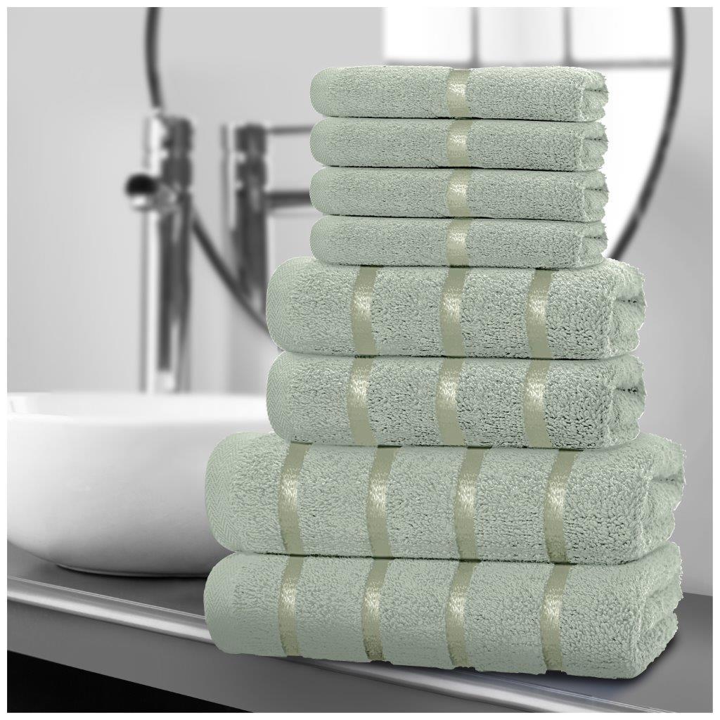 8‑Piece Egyptian Cotton Towel Set | Boston Design | Quick Dry