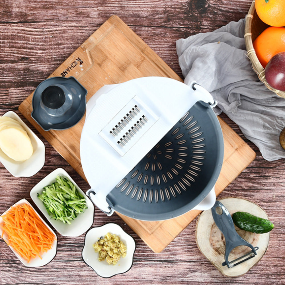 9‑in‑1 Slicer Dicer Food Chopper with Drain Basket | Premium