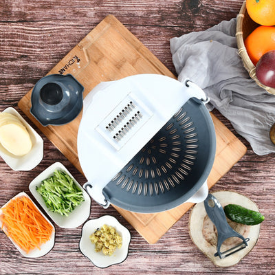 9‑in‑1 Slicer Dicer Food Chopper with Drain Basket | Premium