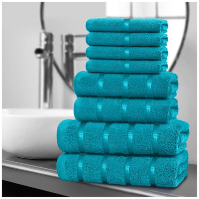 8‑Piece Egyptian Cotton Towel Set | Boston Design | Quick Dry