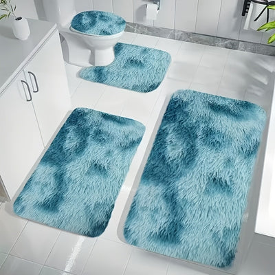 4‑Piece Fluffy Bathroom Mat Set - Soft, Absorbent & Non‑Slip | UK