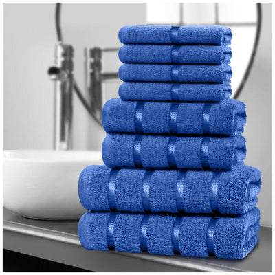 8‑Piece Egyptian Cotton Towel Set | Boston Design | Quick Dry