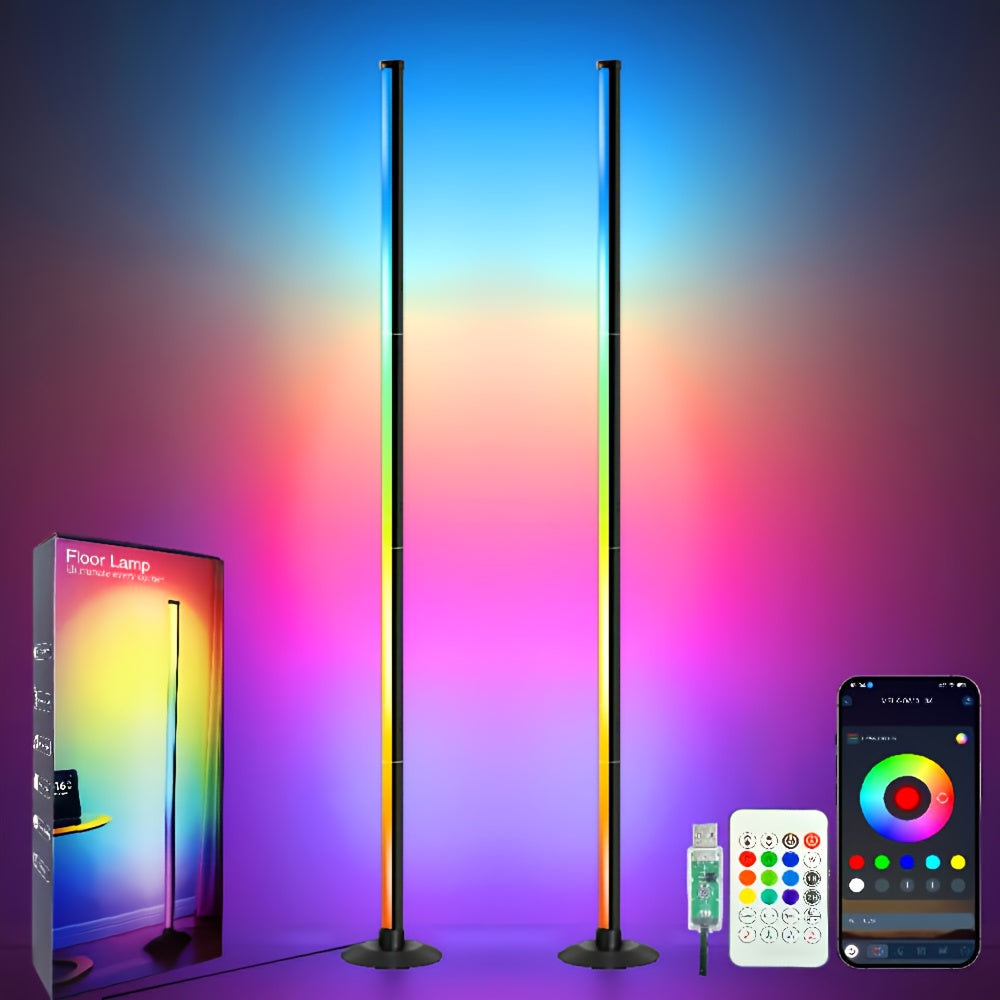 Smart RGB Corner Floor Lamp with Music Sync | Premium Home