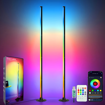 Smart RGB Corner Floor Lamp with Music Sync | Premium Home