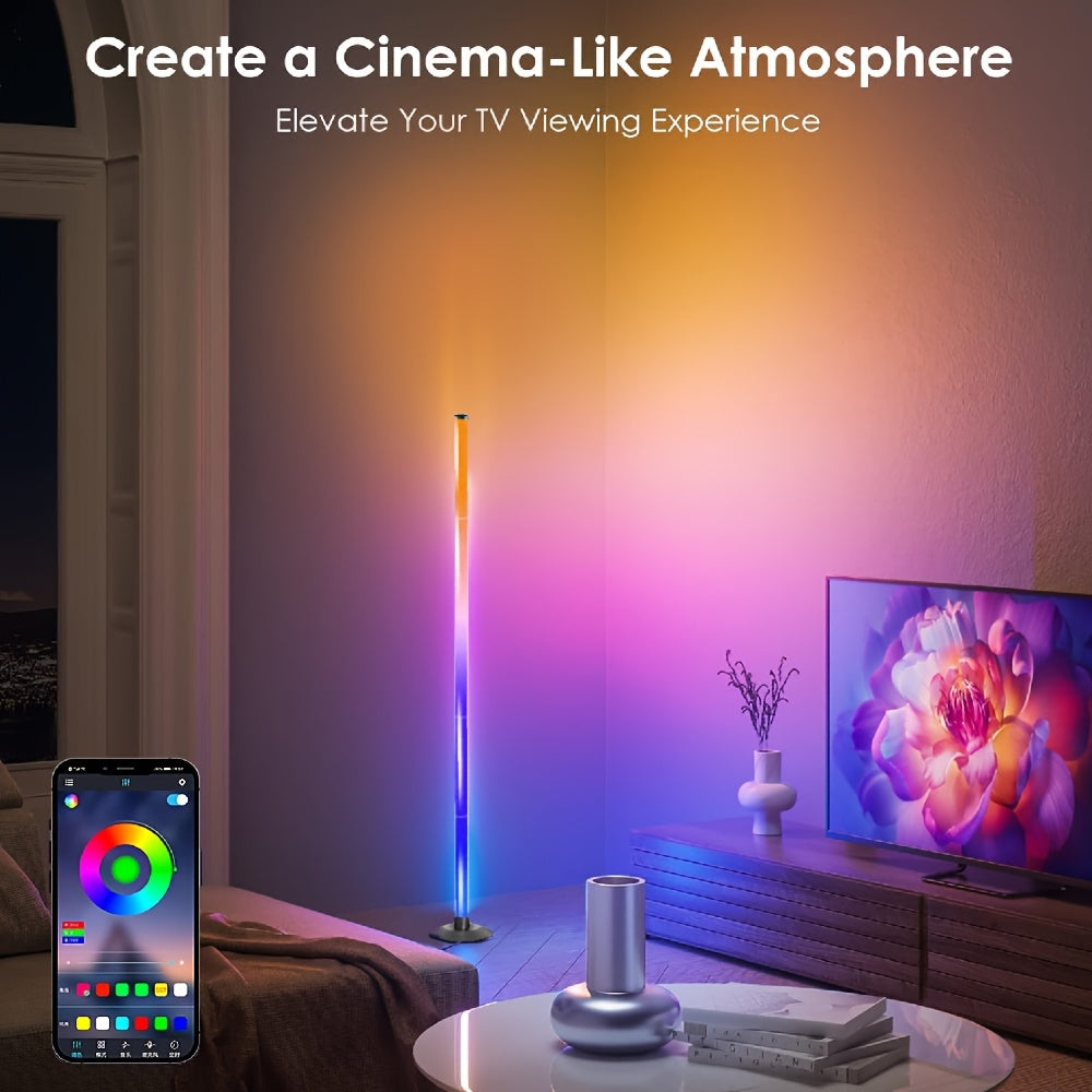Smart RGB Corner Floor Lamp with Music Sync | Premium Home
