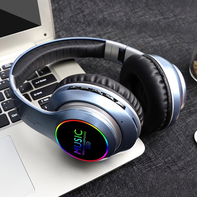 Wireless Foldable Headphones with Deep Bass, Mic & 3.5mm Jack