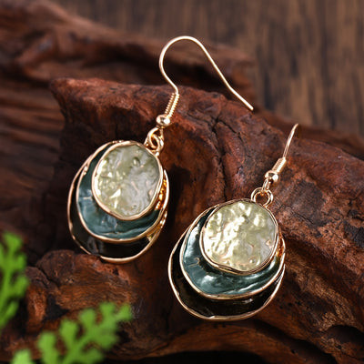 3‑Layer Round Enamel Jewellery Set Necklace & Earrings UK Delivery