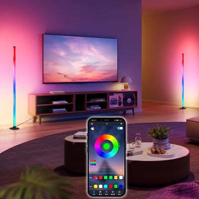 Smart RGB Corner Floor Lamp with Music Sync | Premium Home